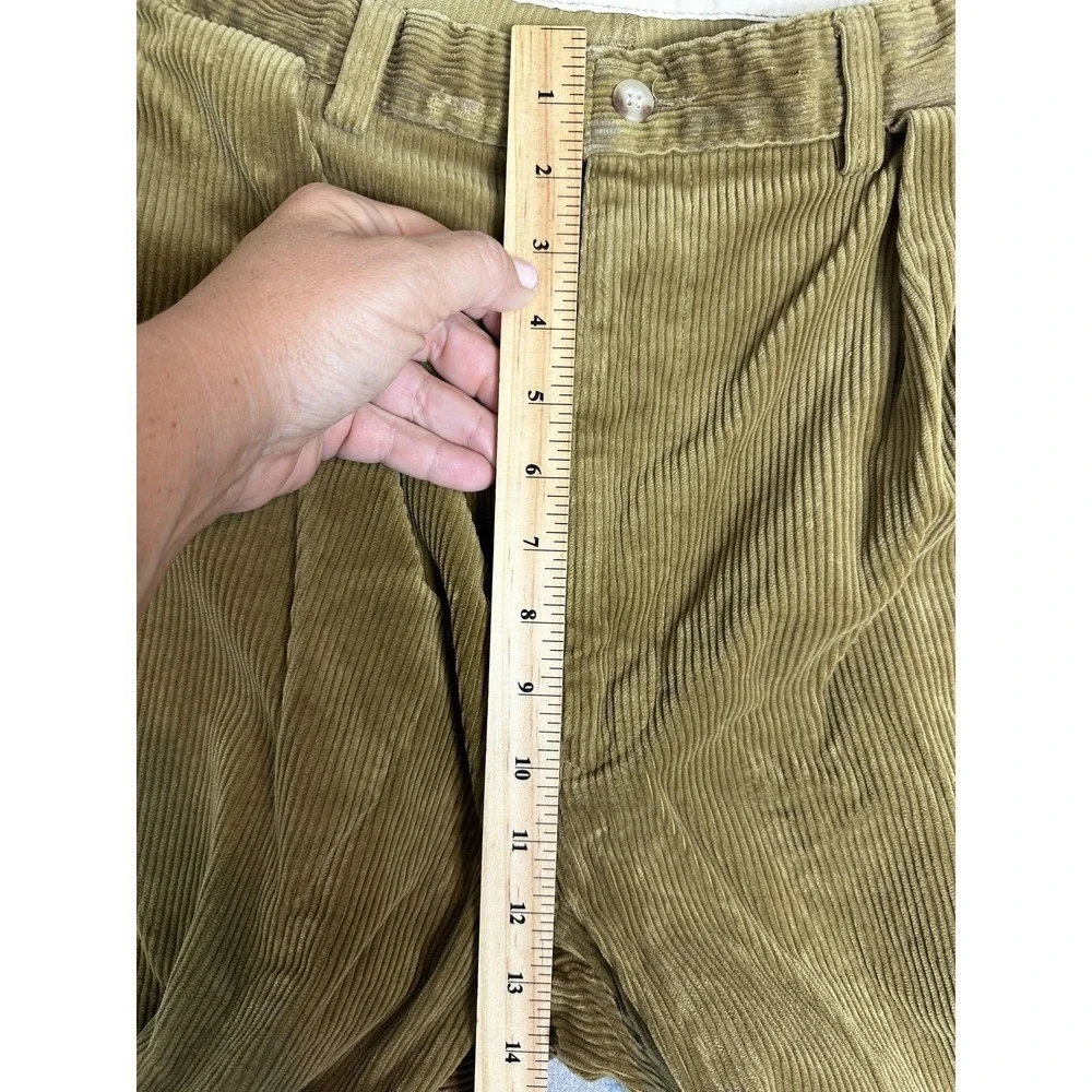 Vintage Polo Ralph Lauren‎ Corduroy Pant Mens 38x30 Gold Double Pleat Made USA